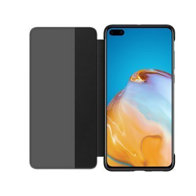 "Huawei P40 Smart View Flip Cover", juodas kaina ir informacija | Telefono dėklai | pigu.lt