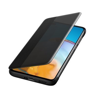 "Huawei P40 Smart View Flip Cover", juodas kaina ir informacija | Telefono dėklai | pigu.lt