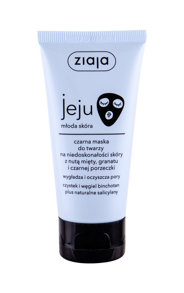 Valomoji ir lyginamoji juoda veido kaukė Ziaja Jeju Cleansing & Smoothing Black 50 ml kaina ir informacija | Veido kaukės, paakių kaukės | pigu.lt