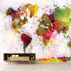 Fototapetai - Akvarelinis pasaulio žemėlapis цена и информация | Фотообои с инструментом и клеем - Бежевые листья эвкалипта, 400x280 см | pigu.lt