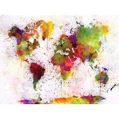 Fototapetai - Akvarelinis pasaulio žemėlapis kaina ir informacija | Fototapetai | pigu.lt