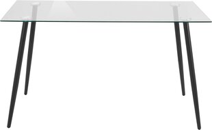 Обеденный стол Notio Living Darius 140, прозрачный/черный цена и информация | Кухонные и обеденные столы | pigu.lt