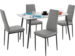 Обеденный комплект Notio Living Darius 140/Sally, серый цвет цена и информация | Комплекты мебели для столовой | pigu.lt