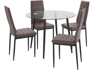 Обеденный комплект Notio Living Darius 100/Sally, коричневый цвет цена и информация | Комплекты мебели для столовой | pigu.lt