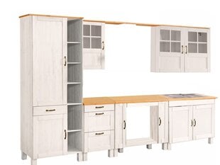 8-ių dalių virtuvės baldų komplektas Notio Living Dennis 60, baltas/rudas kaina ir informacija | Virtuvės baldų komplektai | pigu.lt