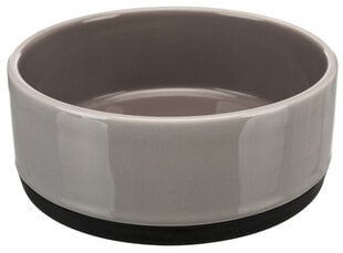 Керамическая миска с резиновым дном, 0,75 л / 16 см, серая цена и информация | Миски, ящики для корма | pigu.lt