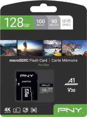 PNY microSD kortelė, 128 GB kaina ir informacija | Atminties kortelės telefonams | pigu.lt