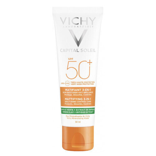 Veido kremas nuo saulės Vichy Capital Soleil SPF 50+, 50ml kaina ir informacija | Kremai nuo saulės | pigu.lt