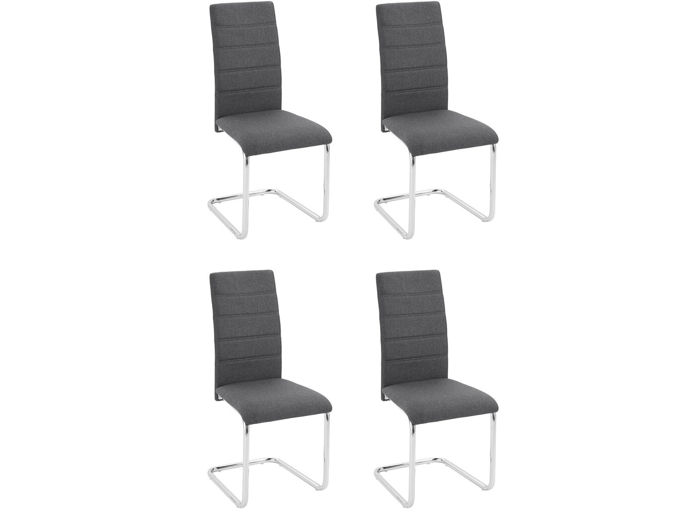 4-ių kėdžių komplektas Notio Living Dolores, pilkas kaina ir informacija | Virtuvės ir valgomojo kėdės | pigu.lt
