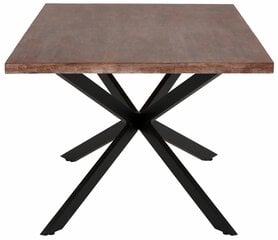 Valgomojo stalas Notio Living Adrian 200, tamsiai rudas/juodas kaina ir informacija | Virtuvės ir valgomojo stalai, staliukai | pigu.lt