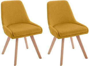 2-jų kėdžių komplektas Notio Living Rafi, geltonas kaina ir informacija | Virtuvės ir valgomojo kėdės | pigu.lt