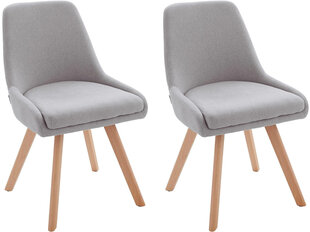 2-jų kėdžių komplektas Notio Living Rafi, pilkas kaina ir informacija | Virtuvės ir valgomojo kėdės | pigu.lt