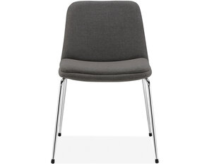 2-jų kėdžių komplektas Notio Living Heino, tamsiai pilkas/chromo kaina ir informacija | Virtuvės ir valgomojo kėdės | pigu.lt