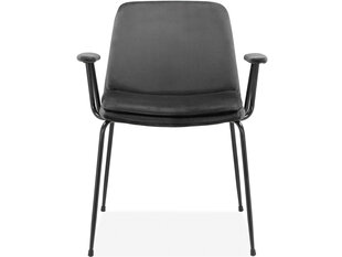 2-jų kėdžių su porankiais komplektas Notio Living Heino, pilkas/juodas kaina ir informacija | Virtuvės ir valgomojo kėdės | pigu.lt