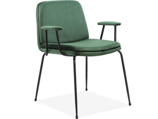 Комплект из 2-х стульев с подлокотниками Notio Living Heino, зеленый/черный цена и информация | Стулья для кухни и столовой | pigu.lt