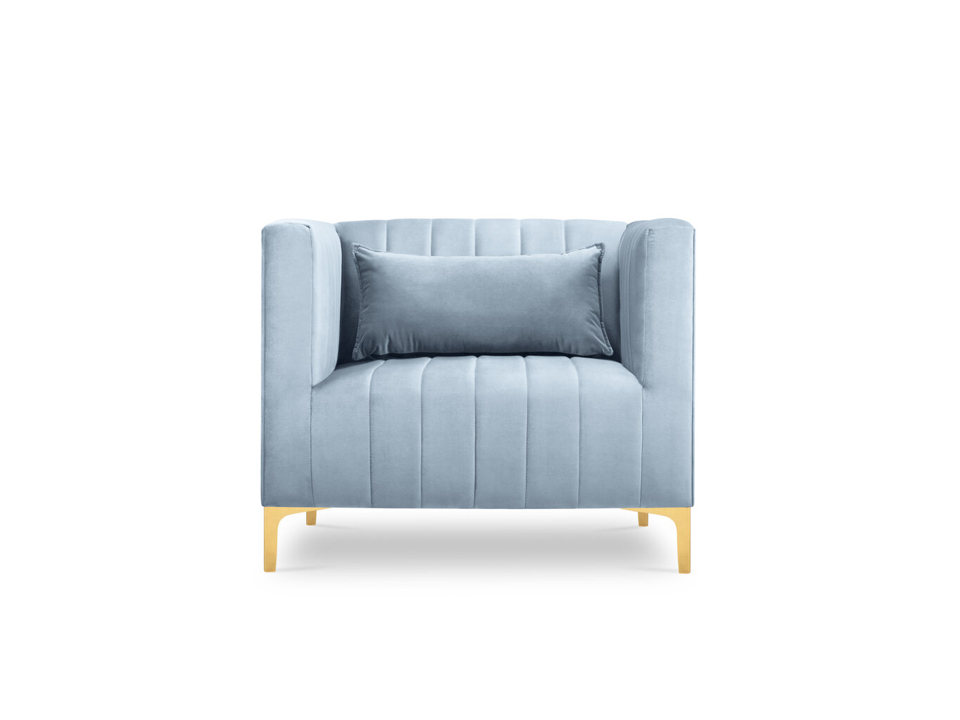 Fotelis Micadoni Home Annite, šviesiai mėlynos/auksinės spalvos kaina ir informacija | Svetainės foteliai | pigu.lt