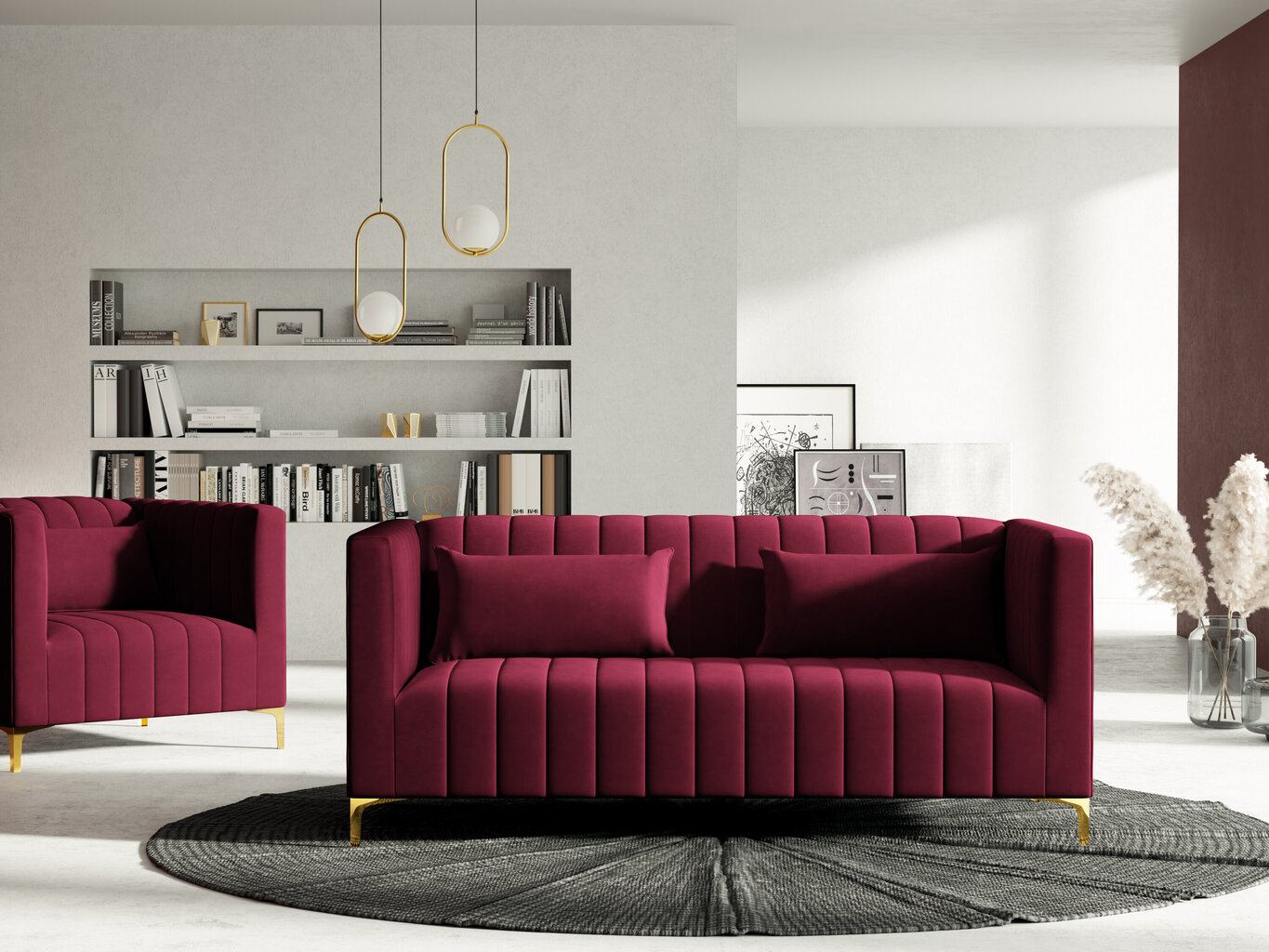 Sofa Micadoni Home Annite 2S, raudona цена и информация | Sofos | pigu.lt