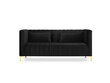 Sofa Micadoni Home Annite 2S, juoda kaina ir informacija | Sofos | pigu.lt