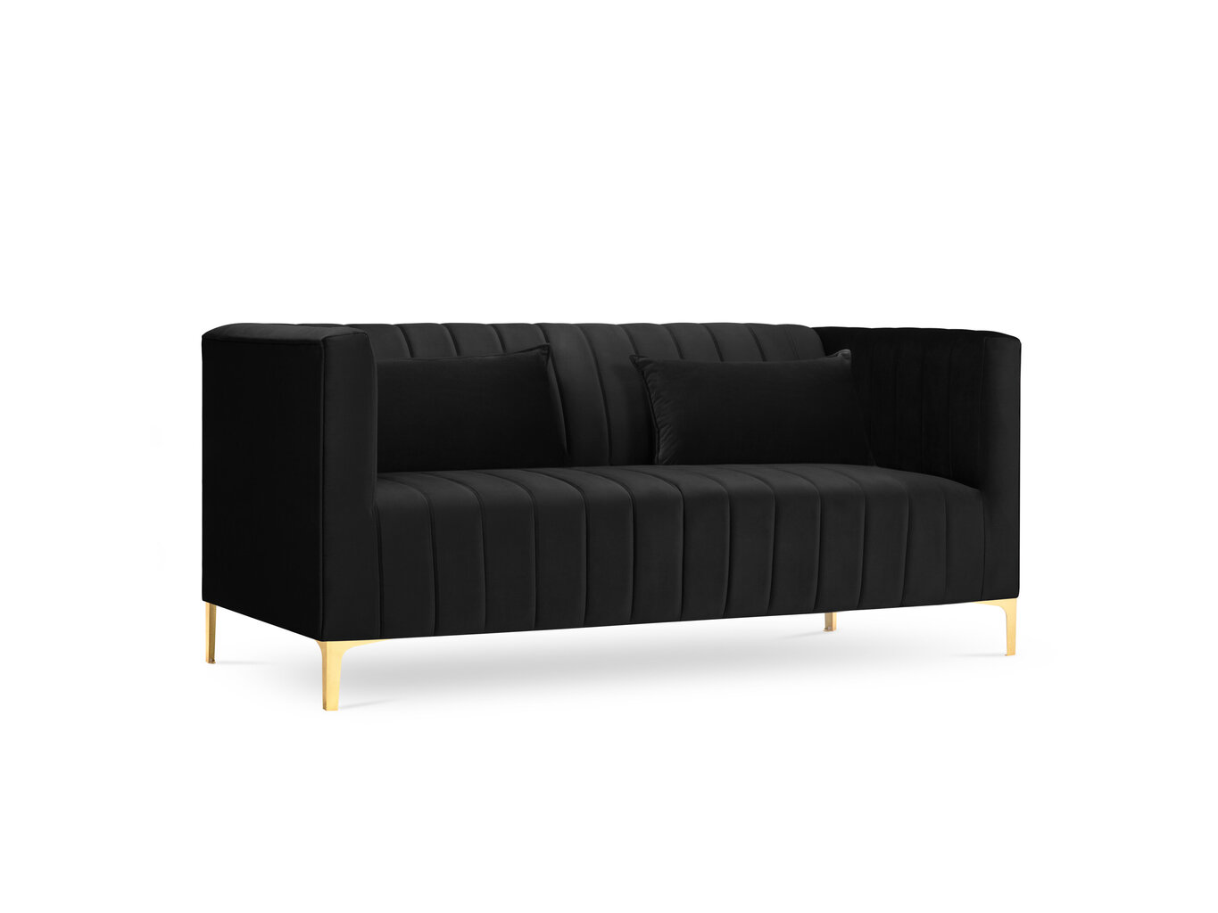 Sofa Micadoni Home Annite 2S, juoda kaina ir informacija | Sofos | pigu.lt