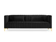 Sofa Micadoni Home Annite 3S, juoda kaina ir informacija | Sofos | pigu.lt