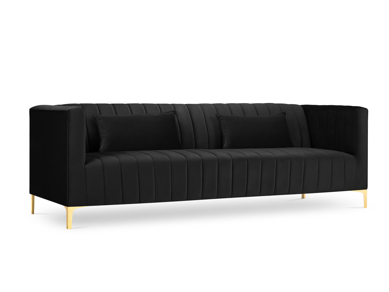 Sofa Micadoni Home Annite 3S, juoda kaina ir informacija | Sofos | pigu.lt