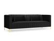 Sofa Micadoni Home Annite 3S, juoda kaina ir informacija | Sofos | pigu.lt