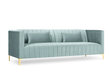 Sofa Micadoni Home Annite 3S, šviesiai žalia kaina ir informacija | Sofos | pigu.lt