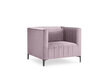 Fotelis Micadoni Home Annite, šviesiai violetinis/juodas kaina ir informacija | Svetainės foteliai | pigu.lt