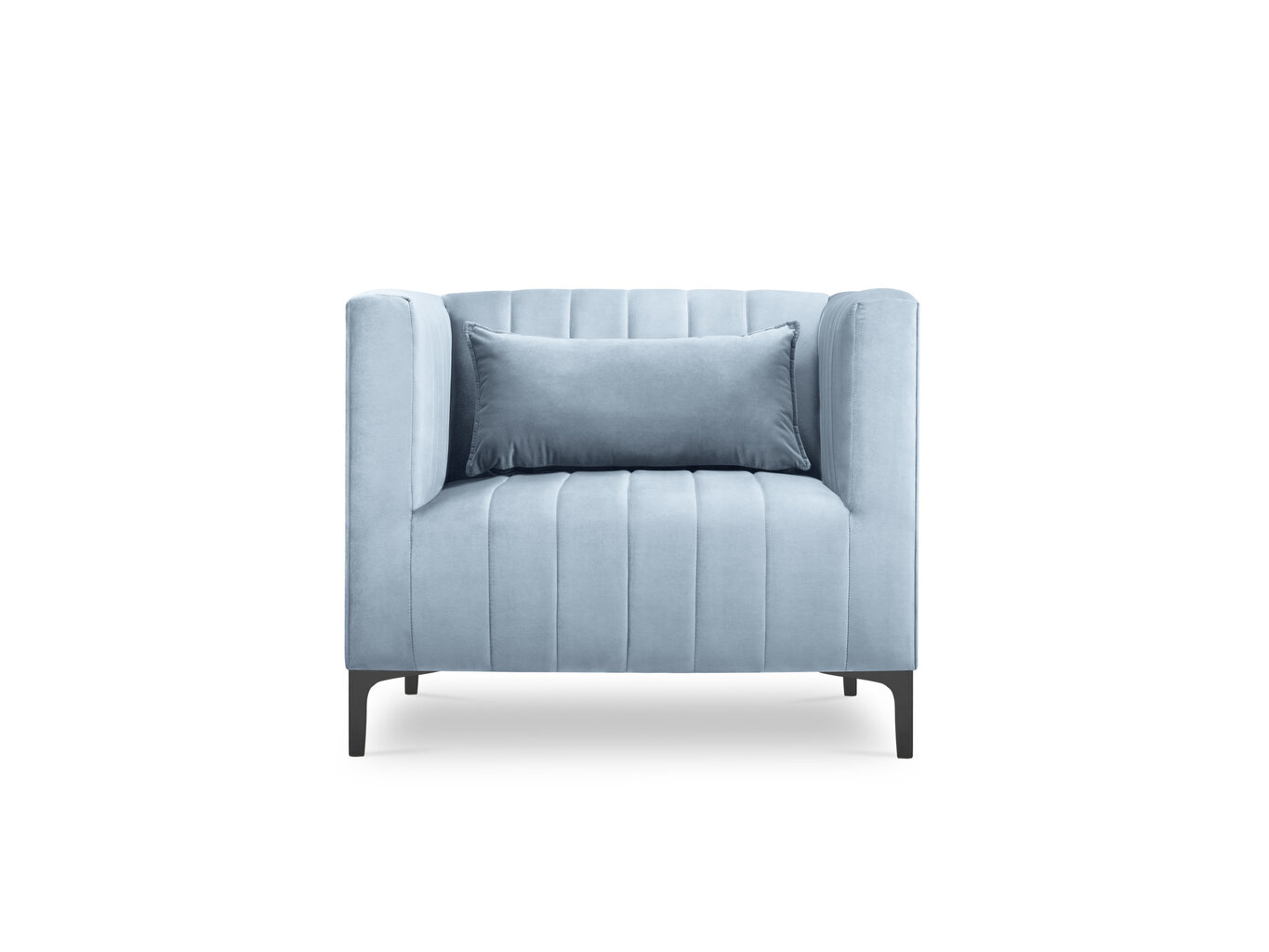 Fotelis Micadoni Home Annite, šviesiai mėlynas/juodas kaina ir informacija | Svetainės foteliai | pigu.lt