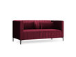 Sofa Micadoni Home Annite 2S, raudona/juoda kaina ir informacija | Sofos | pigu.lt