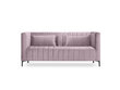 Sofa Micadoni Home Annite 2S, šviesiai violetinė/juoda kaina ir informacija | Sofos | pigu.lt