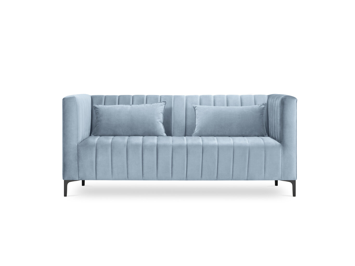 Sofa Micadoni Home Annite 2S, šviesiai mėlyna/juoda kaina ir informacija | Sofos | pigu.lt