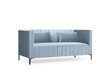 Sofa Micadoni Home Annite 2S, šviesiai mėlyna/juoda kaina ir informacija | Sofos | pigu.lt