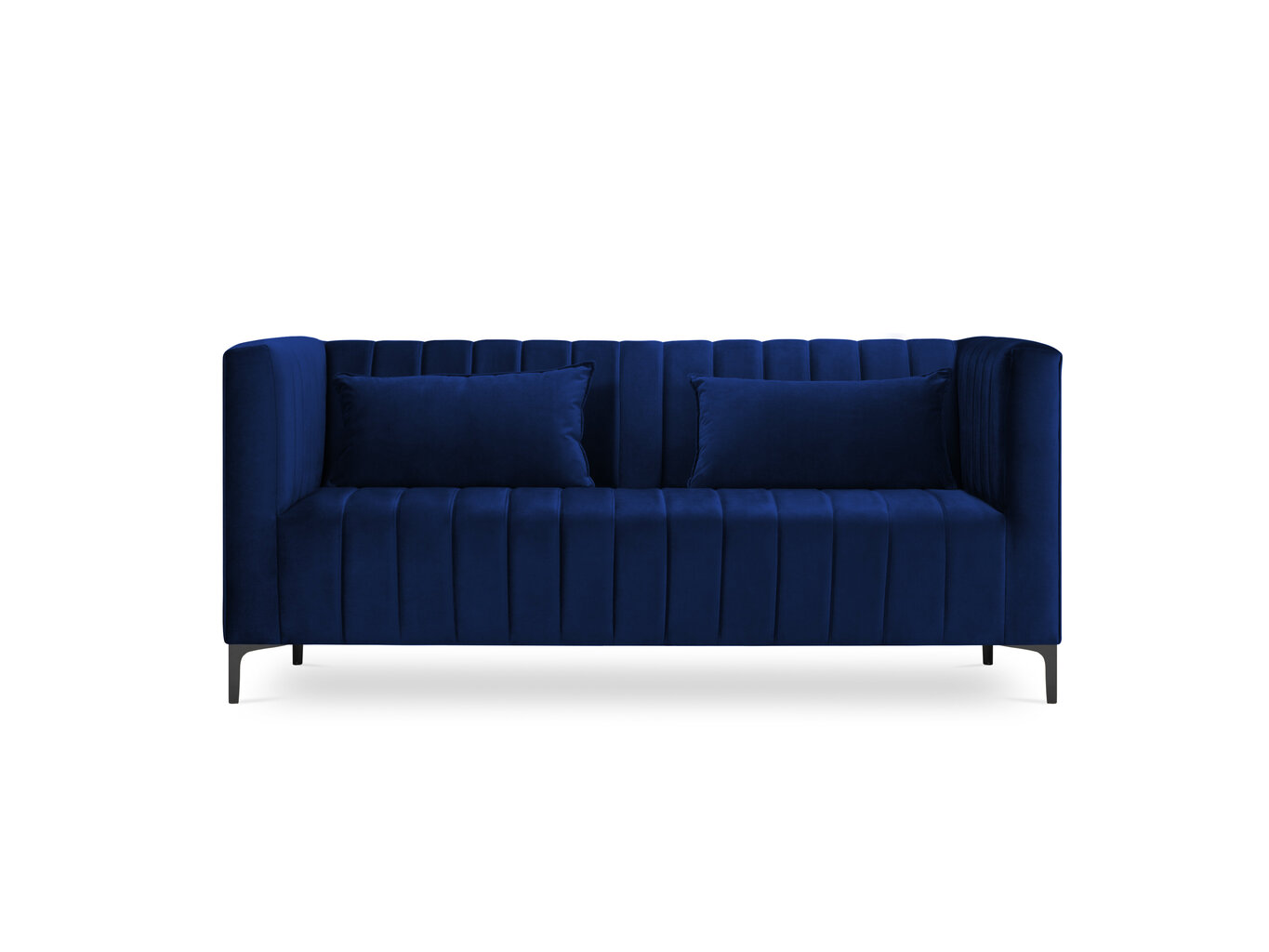 Sofa Micadoni Home Annite 2S, mėlyna/juoda kaina ir informacija | Sofos | pigu.lt