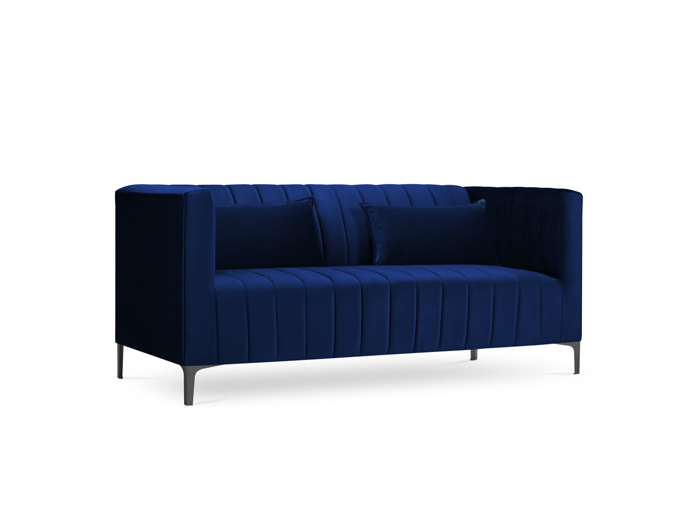 Sofa Micadoni Home Annite 2S, mėlyna/juoda kaina ir informacija | Sofos | pigu.lt