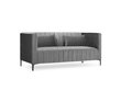 Sofa Micadoni Home Annite 2S, šviesiai pilka/juoda kaina ir informacija | Sofos | pigu.lt