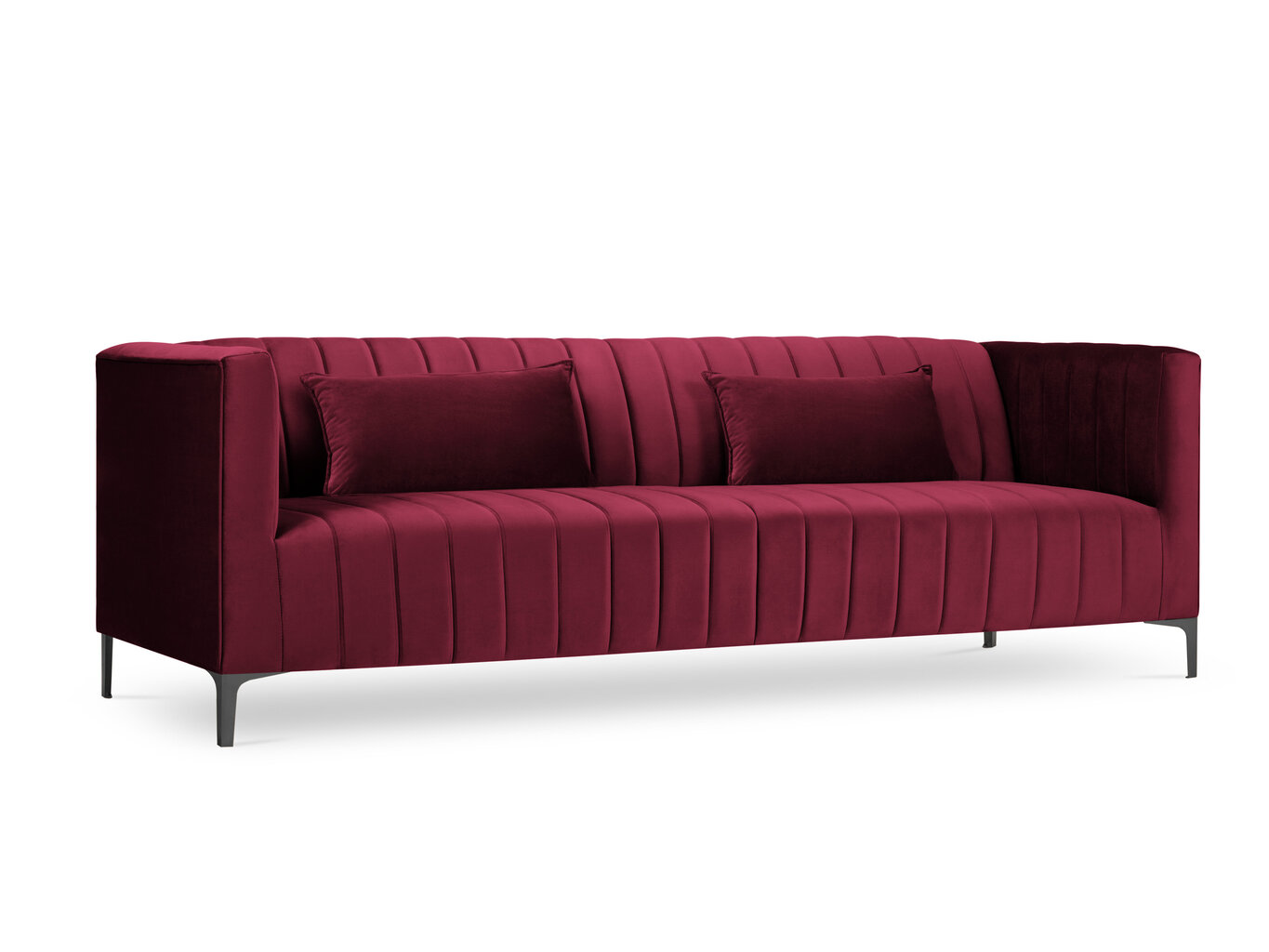 Sofa Micadoni Home Annite 3S, raudona/juoda kaina ir informacija | Sofos | pigu.lt