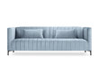 Sofa Micadoni Home Annite 3S, šviesiai mėlyna/juoda kaina ir informacija | Sofos | pigu.lt