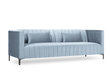 Sofa Micadoni Home Annite 3S, šviesiai mėlyna/juoda цена и информация | Sofos | pigu.lt