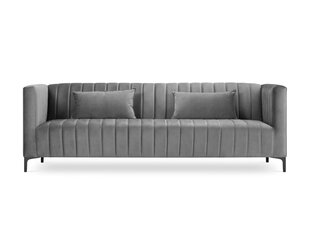 Sofa Micadoni Home Annite 3S, šviesiai pilka/juoda kaina ir informacija | Sofos | pigu.lt