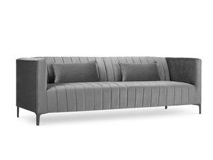 Sofa Micadoni Home Annite 3S, šviesiai pilka/juoda kaina ir informacija | Sofos | pigu.lt