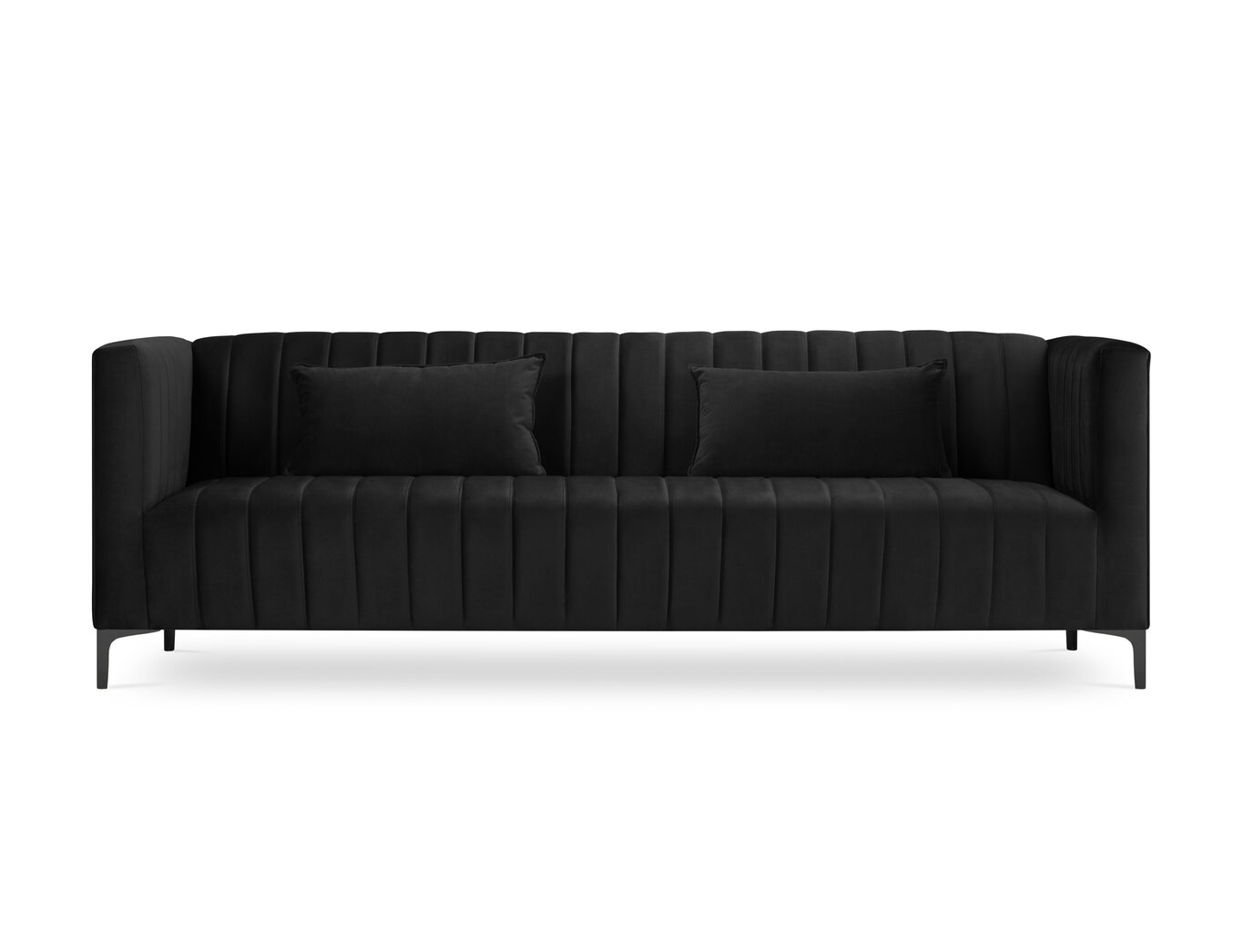 Sofa Micadoni Home Annite 3S, juodos spalvos kaina ir informacija | Sofos | pigu.lt