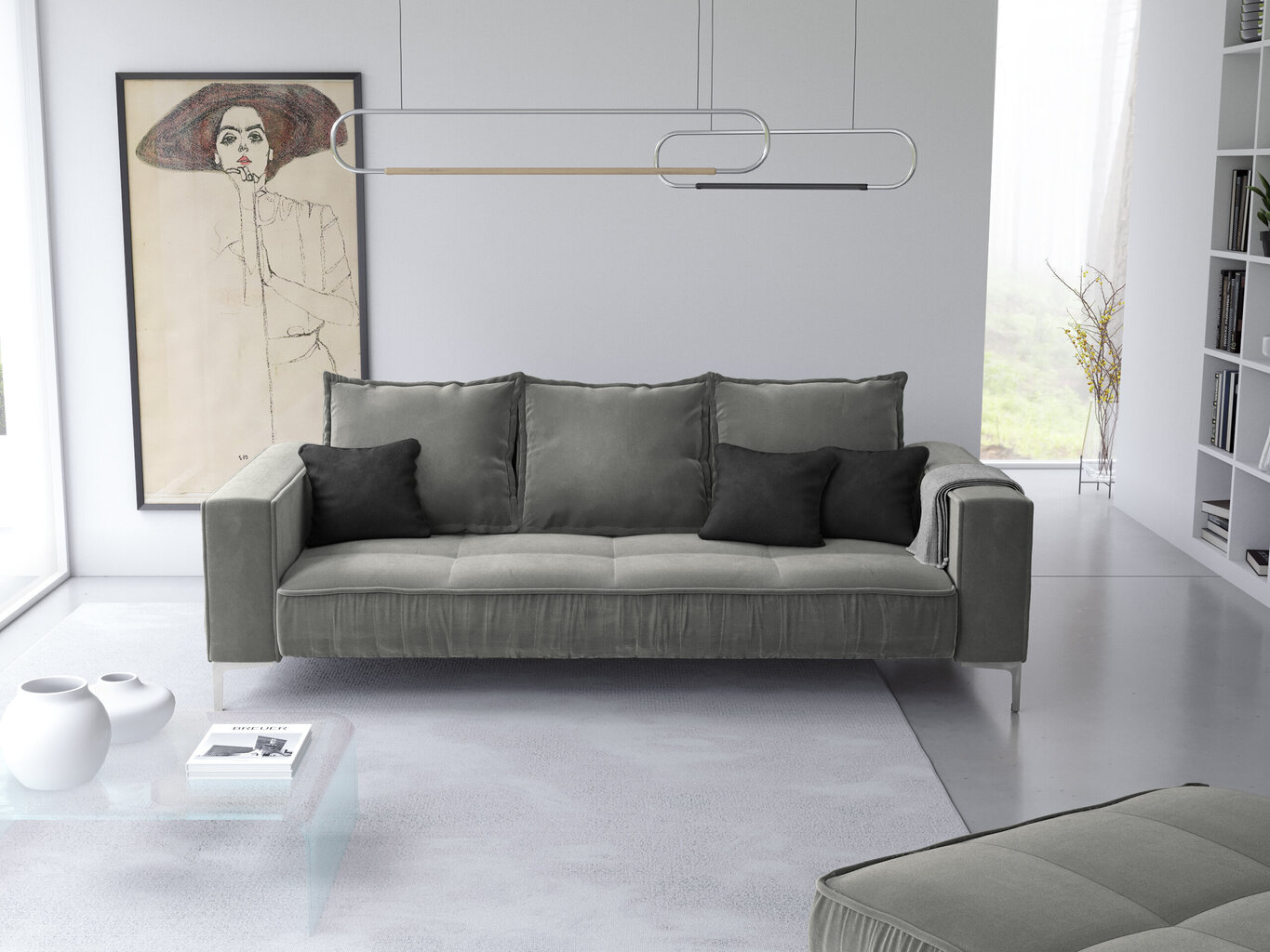 Sofa Micadoni Home Jardanite 3S, šviesiai pilka цена и информация | Sofos | pigu.lt