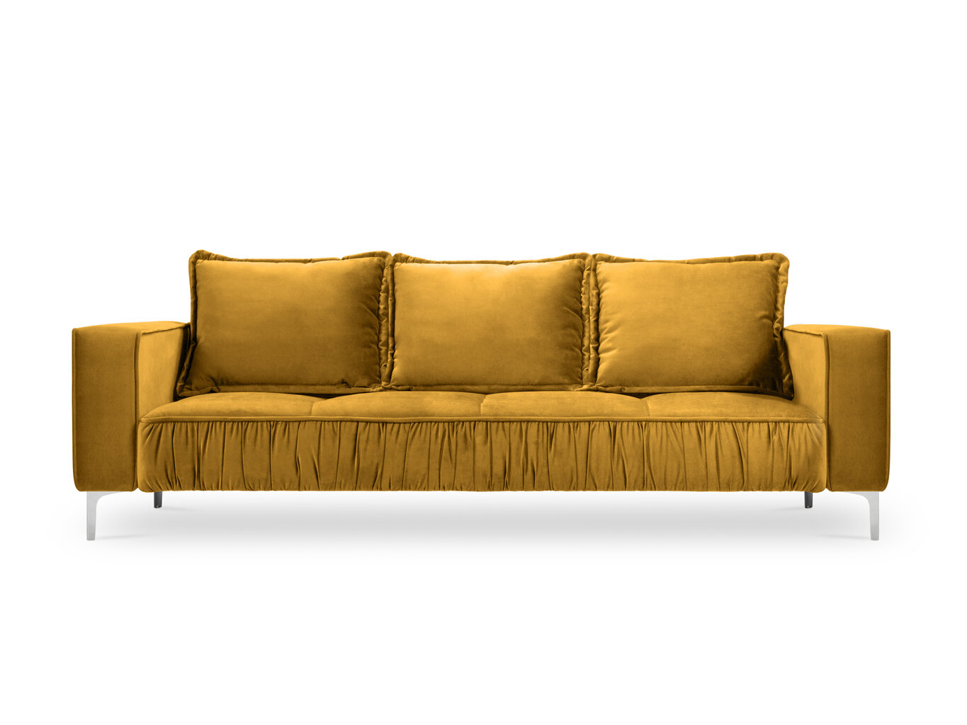 Sofa Micadoni Home Jardanite 3S, geltona kaina ir informacija | Sofos | pigu.lt
