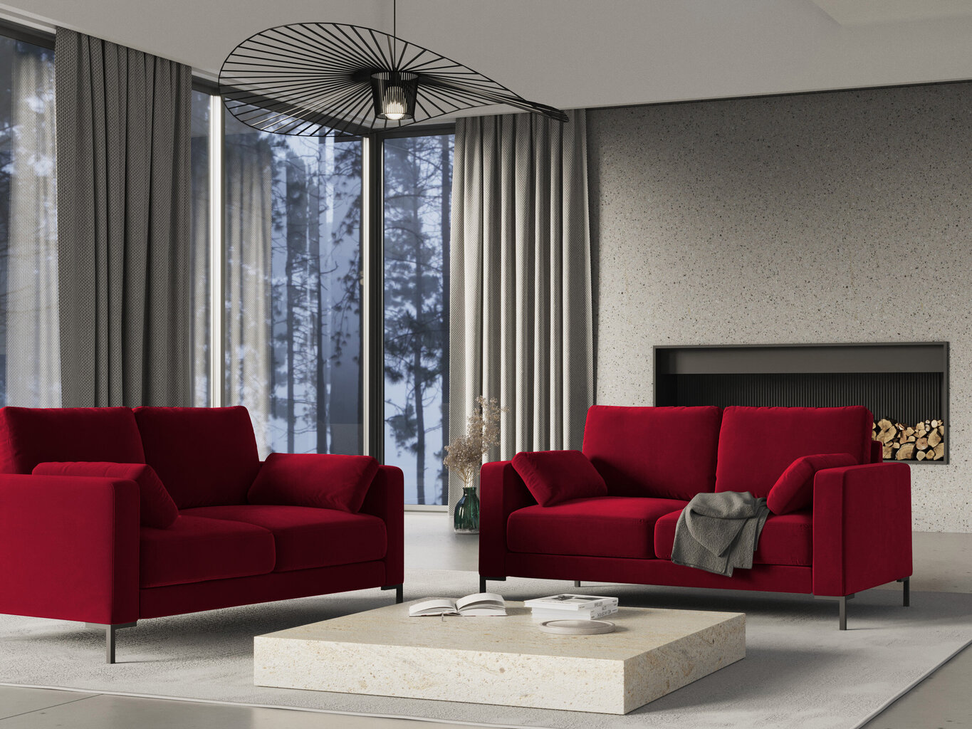 Sofa Micadoni Home Jade 2S, raudona цена и информация | Sofos | pigu.lt