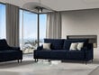 Sofa Micadoni Home Rutile 3S, mėlyna kaina ir informacija | Sofos | pigu.lt