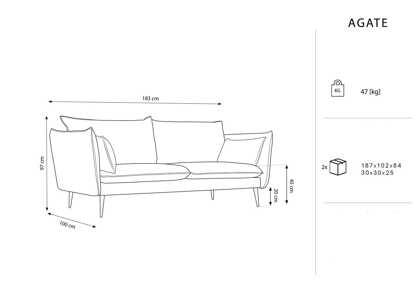 Sofa Micadoni Home Agate 3S, pilka цена и информация | Sofos | pigu.lt