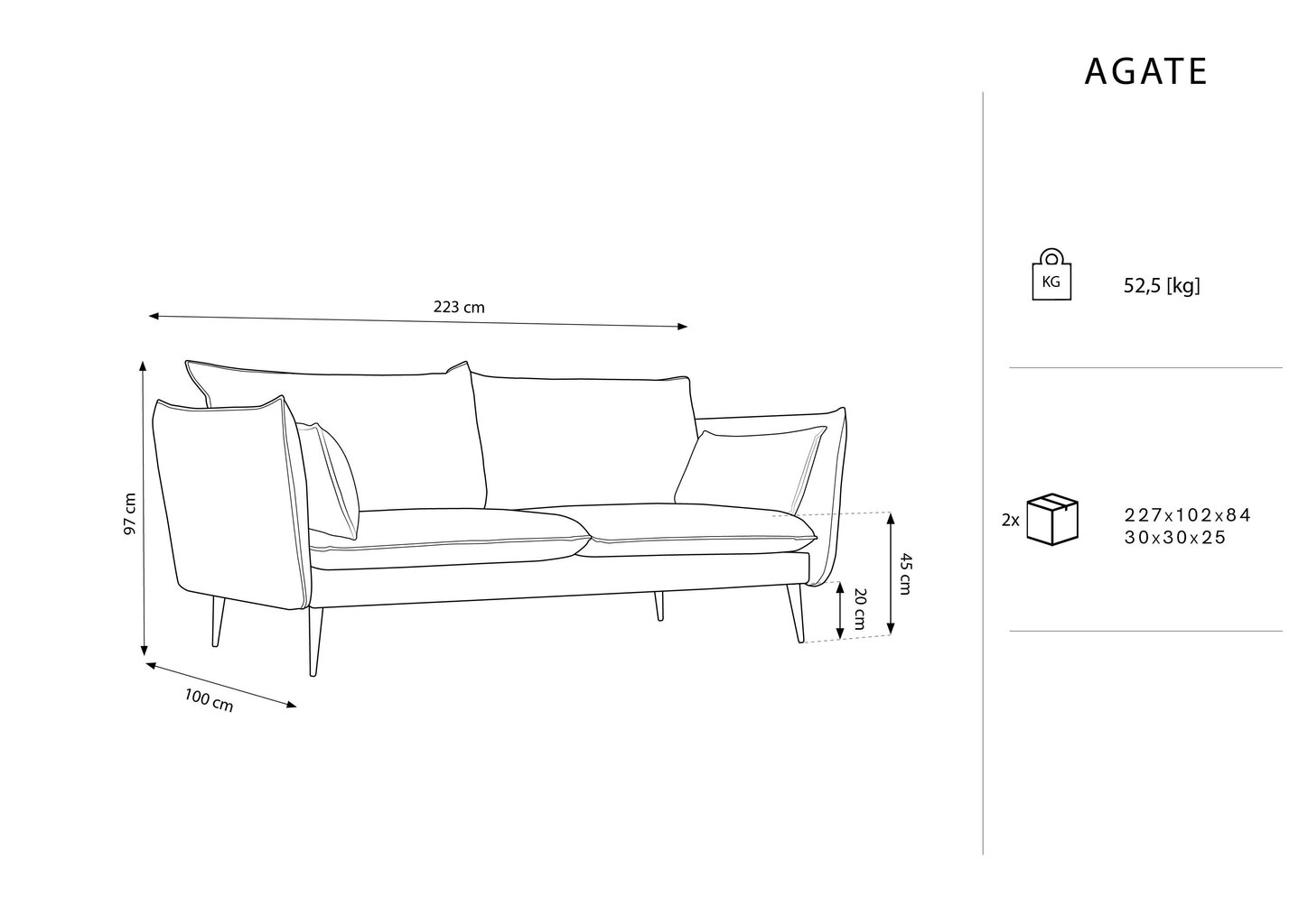 Sofa Micadoni Home Agate 4S, šviesiai žalia kaina ir informacija | Sofos | pigu.lt