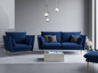 Fotelis Micadoni Home Agate, mėlynos/auksinės spalvos kaina ir informacija | Svetainės foteliai | pigu.lt
