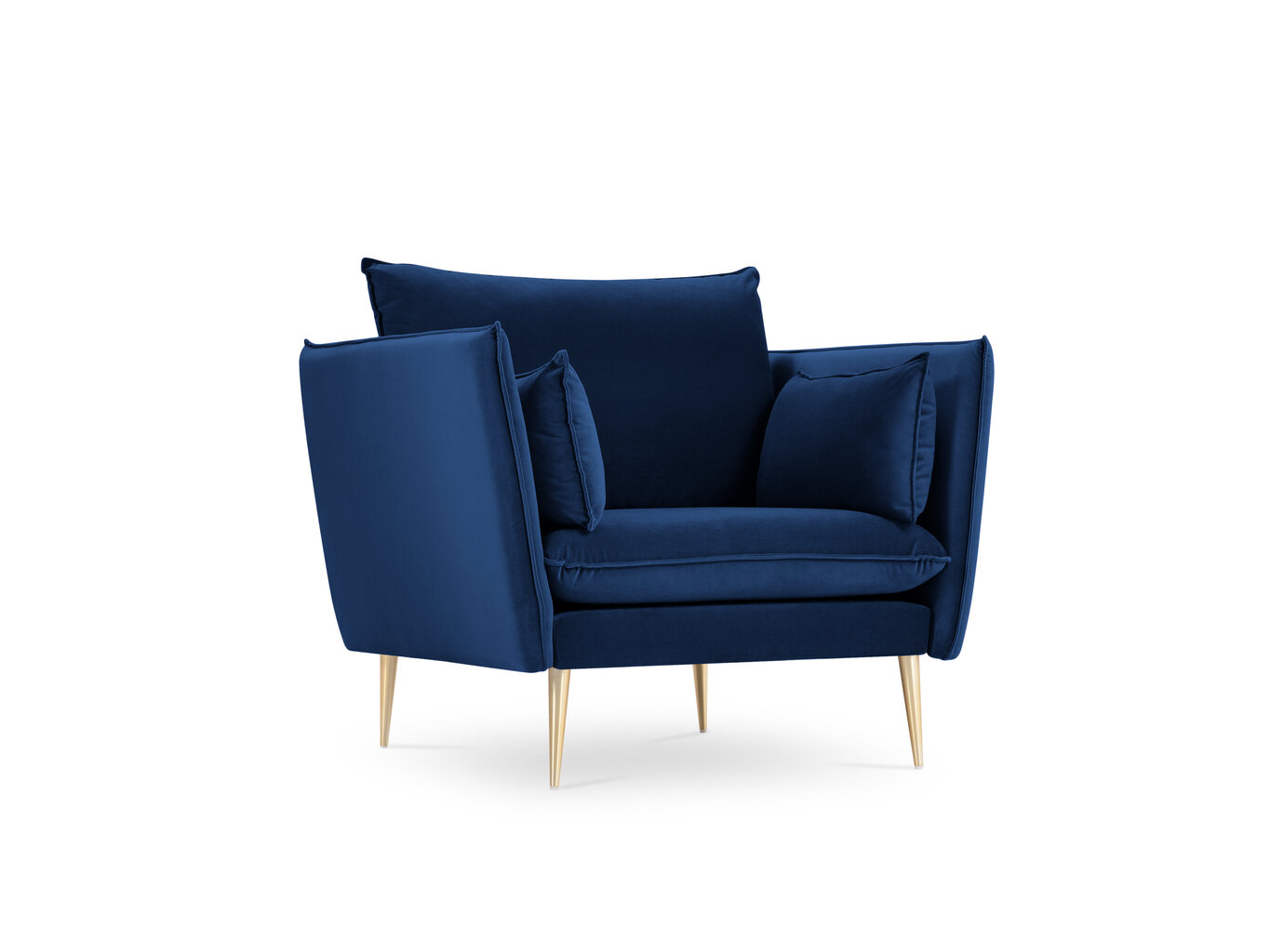 Fotelis Micadoni Home Agate, mėlynos/auksinės spalvos цена и информация | Svetainės foteliai | pigu.lt